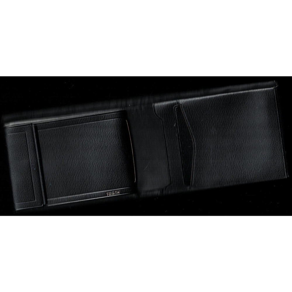 VTG SWANK Top Grain Bow Leather Bi Fold Wallet with Brass Clasps